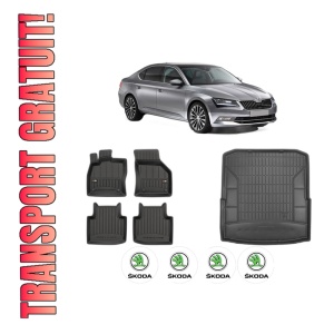 Set Covorase Presuri Auto Si Tavita Portbagaj SKODA SUPERB III (3V3) din 2015-2024 SKODA