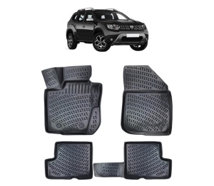 Set covorase presuri DACIA DUSTER 4X2 HM din 2018-2022, auto, din cauciuc thermoplastic - Img 2