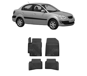 Set covorase presuri KIA RIO II Saloon (JB) din 2005-2011, auto, din cauciuc thermoplastic, KIA - Img 2