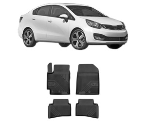 Set covorase presuri KIA RIO III Saloon (UB) din 2011-2017, auto, din cauciuc thermoplastic, KIA - Img 2