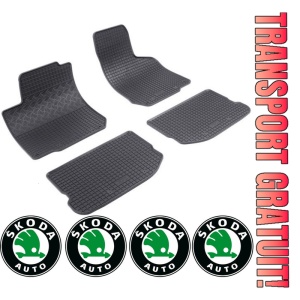 Set covorase Skoda Octavia I Combi 1998 - 2004 si 4 stickere rotunde Skoda