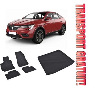 Set Covorase + tavita portbagaj auto Renault Arkana din 03.2021 - Prezent Suv *1 , Set Covorase + tavita portbagaj auto