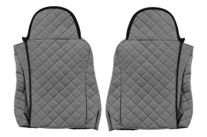 Set Huse Scaune Camion Tir DAF CF 75 din 2001-2013, Auto, Model ELEGANCE Q, Culoare Gri, 4x Stickere auto cu DAF - Img 3