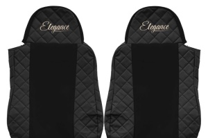Set Huse Scaune Camion Tir DAF CF 85 din 2001-2020, Auto, Model ELEGANCE Q, Culoare Negru, 4x Stickere auto cu DAF - Img 4