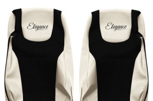Set Huse Scaune Camion Tir DAF XF 106 din 2012-2017, Auto, Model ELEGANCE S, Culoare Sampanie, 4x Stickere auto cu DAF - Img 4