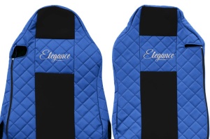 Set Huse Scaune Camion Tir MAN TGX I din 2006-2021, Auto, Model ELEGANCE Q, Culoare Albastru, 4x Stickere auto cu MAN - Img 4