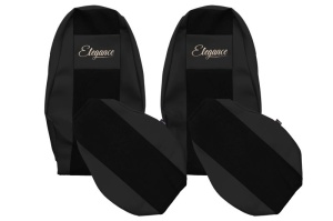 Set Huse Scaune Camion Tir VOLVO FH16 II din 2012-2014, Auto, Model ELEGANCE S, Culoare Negru, 4x Stickere auto cu VOLVO - Img 2