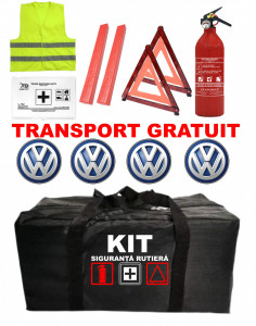 Set Kit - Trusa siguranta auto omologat R.A.R, Stingator cu manometru 1kg P1 , Trusa Medicala, 2 Triunghiuri Reflectorizante , 4 stickere autoadezive Volkswagen accesorii pentru autoturismul tau - masina v92851