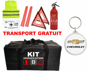 Set Kit - Trusa siguranta auto omologat R.A.R, Stingator cu manometru 1kg P1 , Trusa Medicala, 2 Triunghiuri Reflectorizante , 1 Breloc CHEVROLET accesorii pentru autoturismul tau - masina v92827