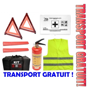 Set Kit - Trusa siguranta auto omologat R.A.R, Stingator cu manometru 1kg P1 , Trusa Medicala alba, 2 Triunghiuri Reflectorizante - kit compatibil cu orice autoturism