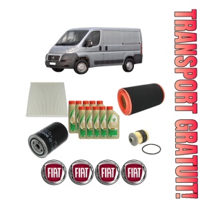 Set Pachet filtre revizie Bosch, 10 litrii ulei Castrol 5W40 FIAT DUCATO Van (250_) 160 Multijet 3,0 D 4x4 din 2006-2011, 4x Stickere auto cu FIAT
