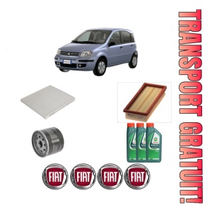 Set Pachet filtre revizie Bosch, 3 litrii ulei Castrol 10W40 FIAT PANDA (169_) 1.2 (169.AXB11, 169.AXB1A) din 2003, 4x Stickere auto cu FIAT