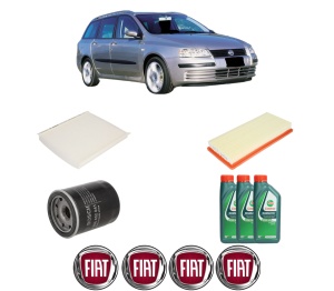 Set Pachet filtre revizie Bosch, 3 litrii ulei Castrol 10W40 FIAT STILO (192_) 1.4 16V din 2005-2006, 4x Stickere auto cu FIAT - Img 2