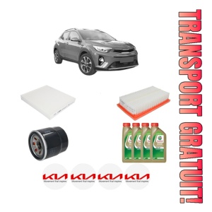 Set Pachet filtre revizie Bosch, 4 litrii ulei Castrol 0W20 KIA STONIC (YB) 1.0 T-GDi din 2018, 4x Stickere auto cu KIA
