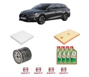 Set Pachet filtre revizie Bosch, 4 litrii ulei Castrol 0W20 SEAT LEON Sportstourer (KL8, KLD) 1.4 TSI e-Hybrid din 2020, 4x Stickere auto cu SEAT - Img 2