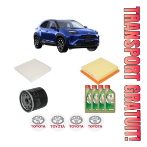 Set Pachet filtre revizie Bosch, 4 litrii ulei Castrol 0W20 TOYOTA YARIS CROSS (MXP_) 1.5 Hybrid (MXPJ10) din 2020, 4x Stickere auto cu TOYOTA