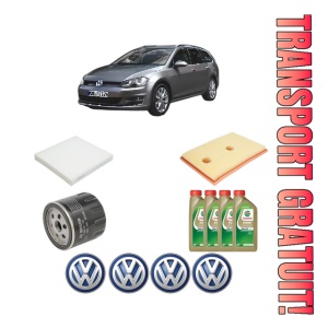 Set Pachet filtre revizie Bosch, 4 litrii ulei Castrol 0W20 Volkswagen GOLF VAN VII Variant (BA5) 1.2 TSi BlueMotion din 2013-2017, 4x Stickere auto cu Volkswagen