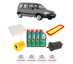 Set Pachet filtre revizie Bosch, 4 litrii ulei Castrol 10W40 CITROEN BERLINGO / BERLINGO FIRST MPV (MF_, GJK_, GFK_) 1.4 i bivalent (MFKFW) din 2003-2008, 4x Stickere auto cu CITROEN - Img 2