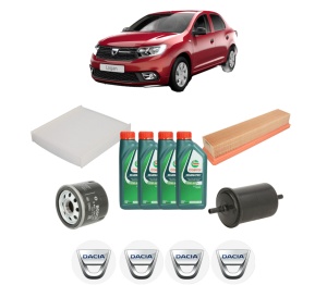 Set Pachet filtre revizie Bosch, 4 litrii ulei Castrol 10W40 DACIA LOGAN II 1.2 LPG din 2012, 4x Stickere auto cu DACIA - Img 2