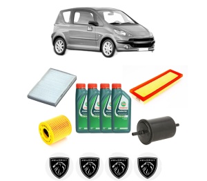 Set Pachet filtre revizie Bosch, 4 litrii ulei Castrol 10W40 PEUGEOT 1007 (KM_) 1.4 din 2005, 4x Stickere auto cu PEUGEOT - Img 2