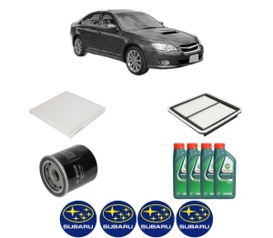 Set Pachet filtre revizie Bosch, 4 litrii ulei Castrol 10W40 SUBARU LEGACY IV (BL) 2.0 AWD (BL5) din 2003-2005, 4x Stickere auto cu SUBARU - Img 2