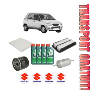 Set Pachet filtre revizie Bosch, 4 litrii ulei Castrol 10W40 SUZUKI ALTO VI (FF, HA24_) 1.1 (RF410) din 2002-2008, 4x Stickere auto cu SUZUKI