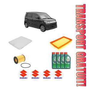 Set Pachet filtre revizie Bosch, 4 litrii ulei Castrol 10W40 SUZUKI WAGON R (MH21, MH22) 1.2 din 2004-2005, 4x Stickere auto cu SUZUKI