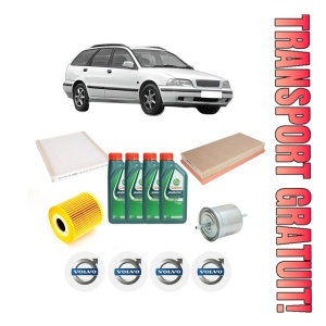 Set Pachet filtre revizie Bosch, 4 litrii ulei Castrol 10W40 VOLVO V40 Estate (645) 1.8 i din 2001-2004, 4x Stickere auto cu VOLVO