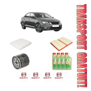 Set Pachet filtre revizie Bosch, 4 litrii ulei Castrol 5W30 SEAT TOLEDO IV (KG3) 1.0 TSI din 2017-2019, 4x Stickere auto cu SEAT