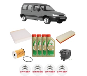 Set Pachet filtre revizie Bosch, 4 litrii ulei Castrol 5W40 CITROEN BERLINGO / BERLINGO FIRST MPV (MF_, GJK_, GFK_) 1.6 HDI 90 (MF9HX) din 2005-2008, 4x Stickere auto cu CITROEN - Img 2