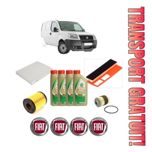 Set Pachet filtre revizie Bosch, 4 litrii ulei Castrol 5W40 FIAT DOBLO Box Body/MPV (223_) 1.3 JTD 16V Multijet din 2006, 4x Stickere auto cu FIAT