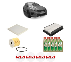 Set Pachet filtre revizie Bosch, 5 litrii ulei Castrol 0W20 KIA XCEED (CD) 1.6 CRDi 115 din 2019, 4x Stickere auto cu KIA - Img 2