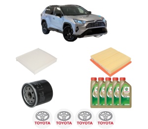 Set Pachet filtre revizie Bosch, 5 litrii ulei Castrol 0W20 TOYOTA RAV 4 V VAN (_A5_, _H5_) 2.0 VVTi (MXAA52) din 2018, 4x Stickere auto cu TOYOTA - Img 2