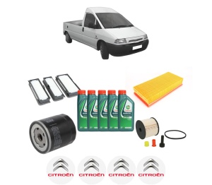 Set Pachet filtre revizie Bosch, 5 litrii ulei Castrol 10W40 CITROEN JUMPY I Platform/Chassis (BU_, BV_, BW_, BX_) 2.0 HDi 110 16V din 2003-2006, 4x Stickere auto cu CITROEN - Img 2
