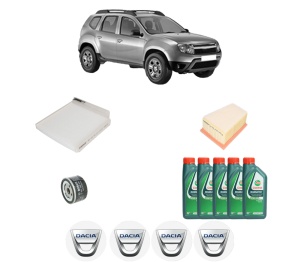 Set Pachet filtre revizie Bosch, 5 litrii ulei Castrol 10W40 DACIA DUSTER (HS_) 1.6 16V LPG din 2011-2018, 4x Stickere auto cu DACIA - Img 2