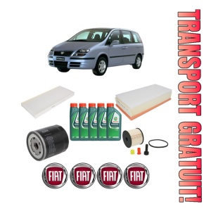 Set Pachet filtre revizie Bosch, 5 litrii ulei Castrol 10W40 FIAT ULYSSE (179_) 2.0 JTD din 2002-2006, 4x Stickere auto cu FIAT