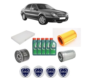 Set Pachet filtre revizie Bosch, 5 litrii ulei Castrol 10W40 LANCIA LYBRA (839_) 1.9 JTD (839AXI1A) din 2000-2001, 4x Stickere auto cu LANCIA - Img 2