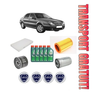 Set Pachet filtre revizie Bosch, 5 litrii ulei Castrol 10W40 LANCIA LYBRA (839_) 1.9 JTD (839AXI1A) din 2000-2001, 4x Stickere auto cu LANCIA