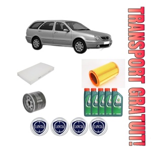 Set Pachet filtre revizie Bosch, 5 litrii ulei Castrol 10W40 LANCIA LYBRA SW (839_) 2.0 20V (839BXH1A) din 2000-2005, 4x Stickere auto cu LANCIA