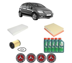 Set Pachet filtre revizie Bosch, 5 litrii ulei Castrol 10W40 MERCEDES-BENZ B-CLASS Sports Tourer (W245) B 180 (245.232) din 2009-2011, 4x Stickere auto cu MERCEDES-BENZ - Img 2