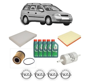 Set Pachet filtre revizie Bosch, 5 litrii ulei Castrol 10W40 OPEL ASTRA G Estate (T98) 1.8 16V (F35) din 2000-2004, 4x Stickere auto cu OPEL - Img 2
