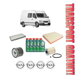 Set Pachet filtre revizie Bosch, 5 litrii ulei Castrol 10W40 OPEL MOVANO A Van (X70) 1.9 DTI (FD) din 2001, 4x Stickere auto cu OPEL