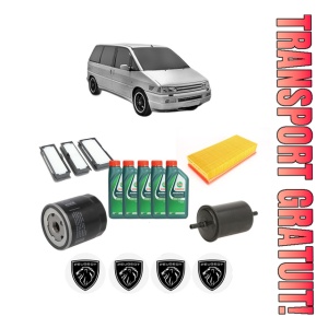 Set Pachet filtre revizie Bosch, 5 litrii ulei Castrol 10W40 PEUGEOT 806 Van (AF_) 2.0 (AFRFNC) din 2000-2003, 4x Stickere auto cu PEUGEOT
