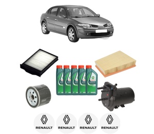 Set Pachet filtre revizie Bosch, 5 litrii ulei Castrol 10W40 RENAULT MEGANE II Saloon (LM0/1_) 1.5 dCi (LM02, LM13, LM2A) din 2004-2010, 4x Stickere auto cu RENAULT - Img 2