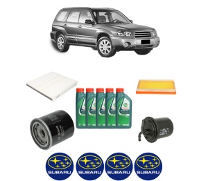 Set Pachet filtre revizie Bosch, 5 litrii ulei Castrol 10W40 SUBARU FORESTER (SG_) 2.5 AWD (SG9, S11SG, S12SH) din 2005-2008, 4x Stickere auto cu SUBARU - Img 2