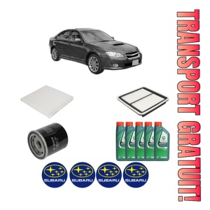 Set Pachet filtre revizie Bosch, 5 litrii ulei Castrol 10W40 SUBARU LEGACY IV (BL) 2.5 AWD (BL9) din 2003-2009, 4x Stickere auto cu SUBARU