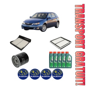 Set Pachet filtre revizie Bosch, 5 litrii ulei Castrol 10W40 SUBARU IMPREZA Hatchback (GR, GH, G3) 1.5 AWD (GH3) din 2008-2012, 4x Stickere auto cu SUBARU