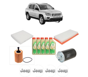 Set Pachet filtre revizie Bosch, 5 litrii ulei Castrol 5W30 JEEP COMPASS (MK49) 2.0 CRD 4x4 din 2006, 4x Stickere auto cu JEEP - Img 2