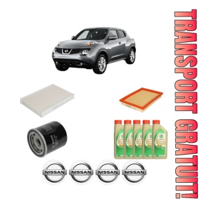 Set Pachet filtre revizie Bosch, 5 litrii ulei Castrol 5W30 NISSAN JUKE Van (F15) 1.6 din 2013-2019, 4x Stickere auto cu NISSAN