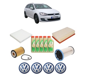 Set Pachet filtre revizie Bosch, 5 litrii ulei Castrol 5W30 Volkswagen GOLF VII Variant (BA5, BV5) 1.6 TDI 4motion din 2013-2017, 4x Stickere auto cu Volkswagen - Img 2